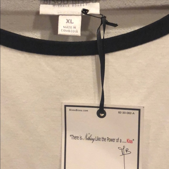 BisouBisou Top. BNWT BLACK/WHITE. SIZE XL - Picture 6 of 8